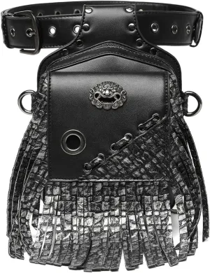 Waist bag,Steampunk Waist Bag Pack Gothic Leather Shoulder Crossbody Bags