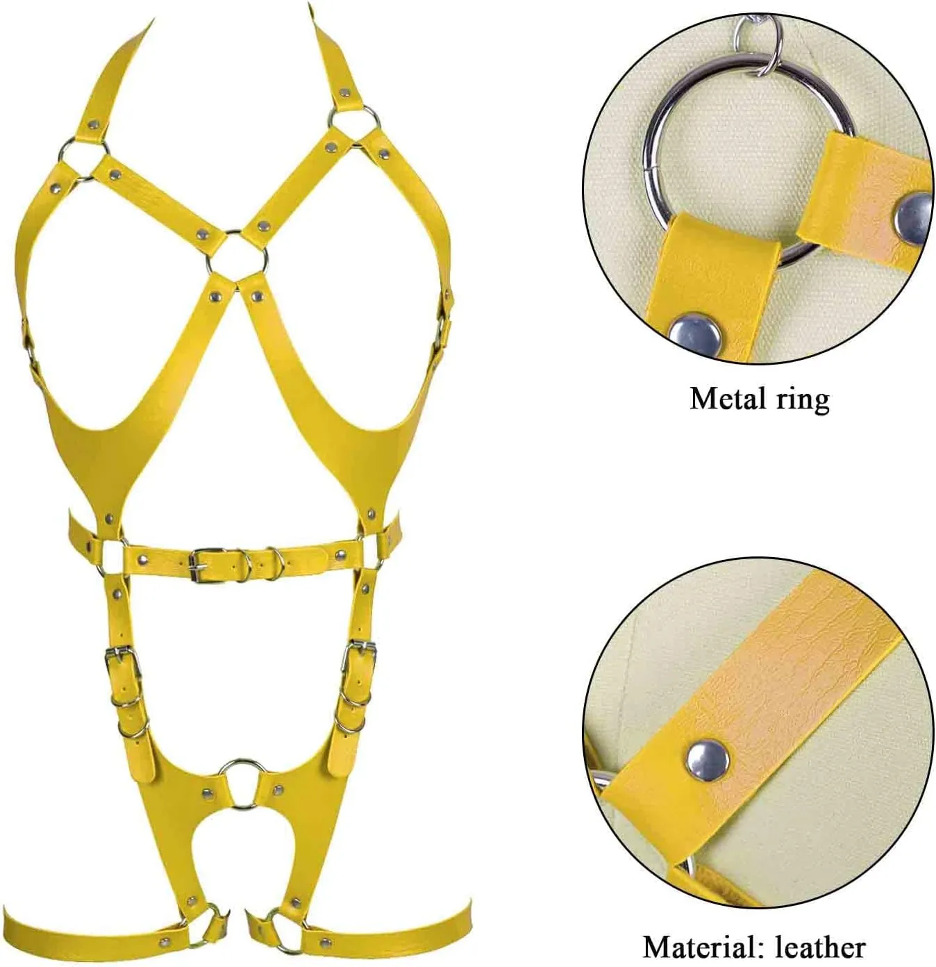 Waist garter belt set Punk Full body harness for women Photography Dance Rock Leather cage Chest strap Halloween