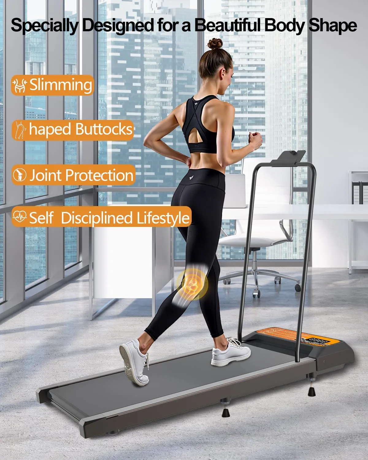 Walking Pad Treadmill, Under Desk Treadmill, Low Noise, 2.5 Hp with Maximum Capacity of 265 Lbs Treadmills for Home & Office, Walking Jogging Running Machine