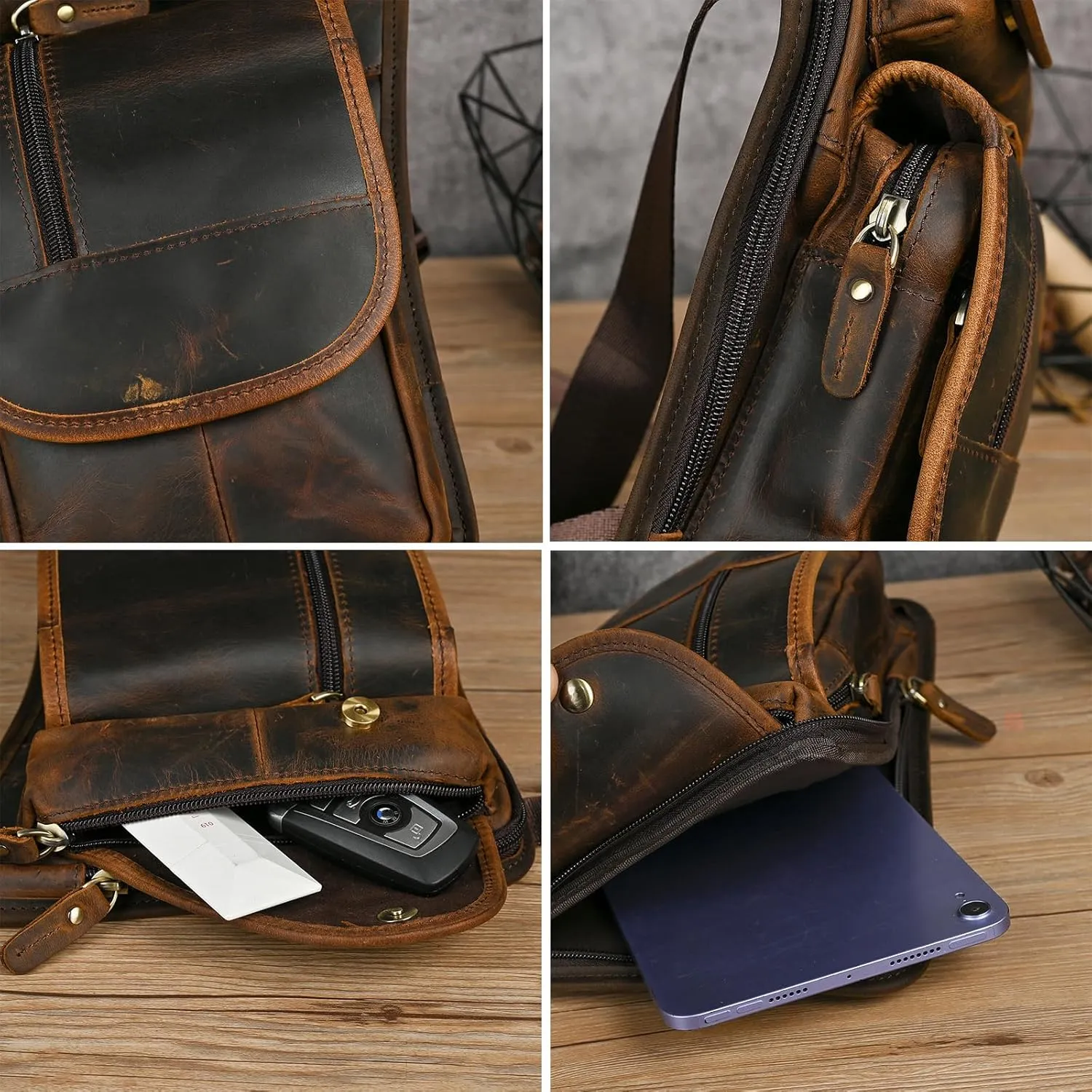 Water Resistant Canvas   Leather Motorcycle Travel Fanny Waist Pack Drop Thigh Leg Bag Pouch For Men Women FB913-5