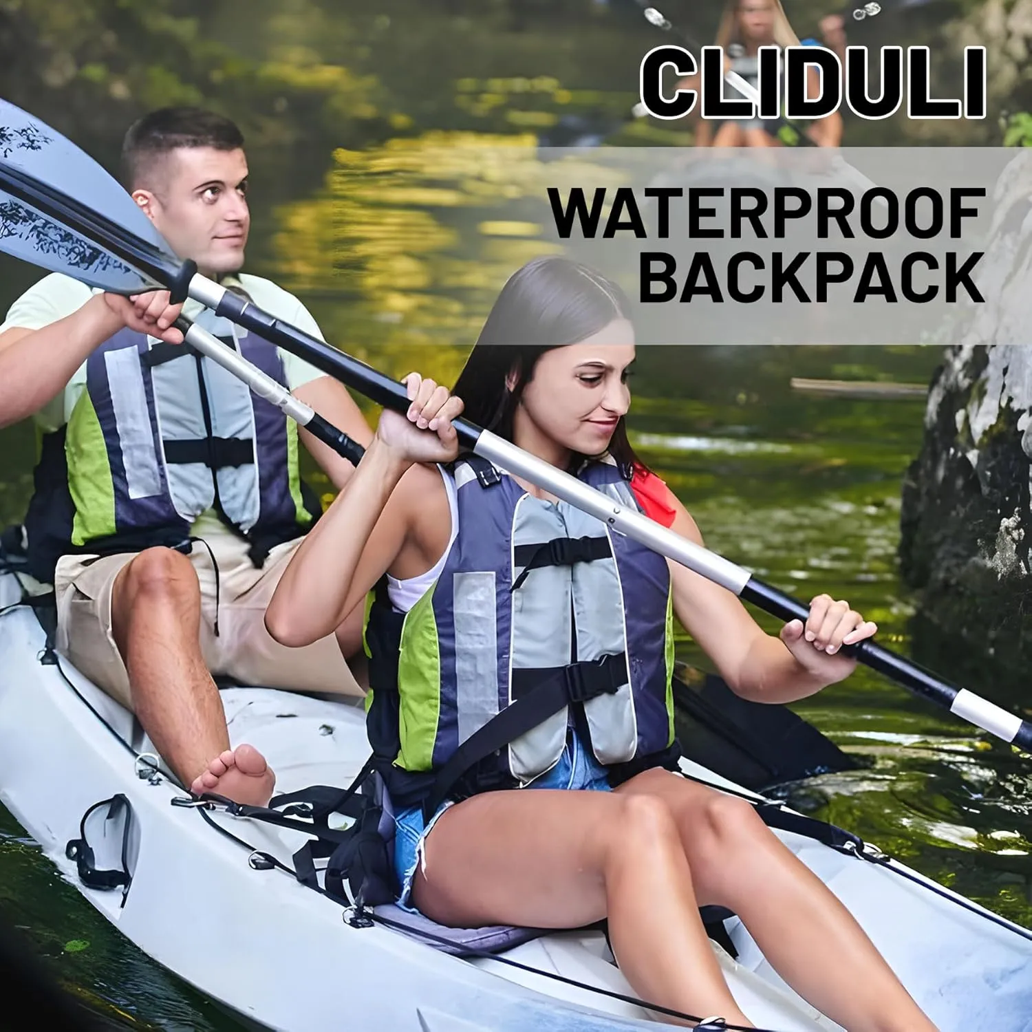 Waterproof Dry Bag,Roll Top Nautical Coastal Beach Seashell Starfish Small Waterproof Backpack 5L/10L/20L Floating Lightweight Bags for Kayaking,Boating,Swimming Camping with Waterproof Phone Case