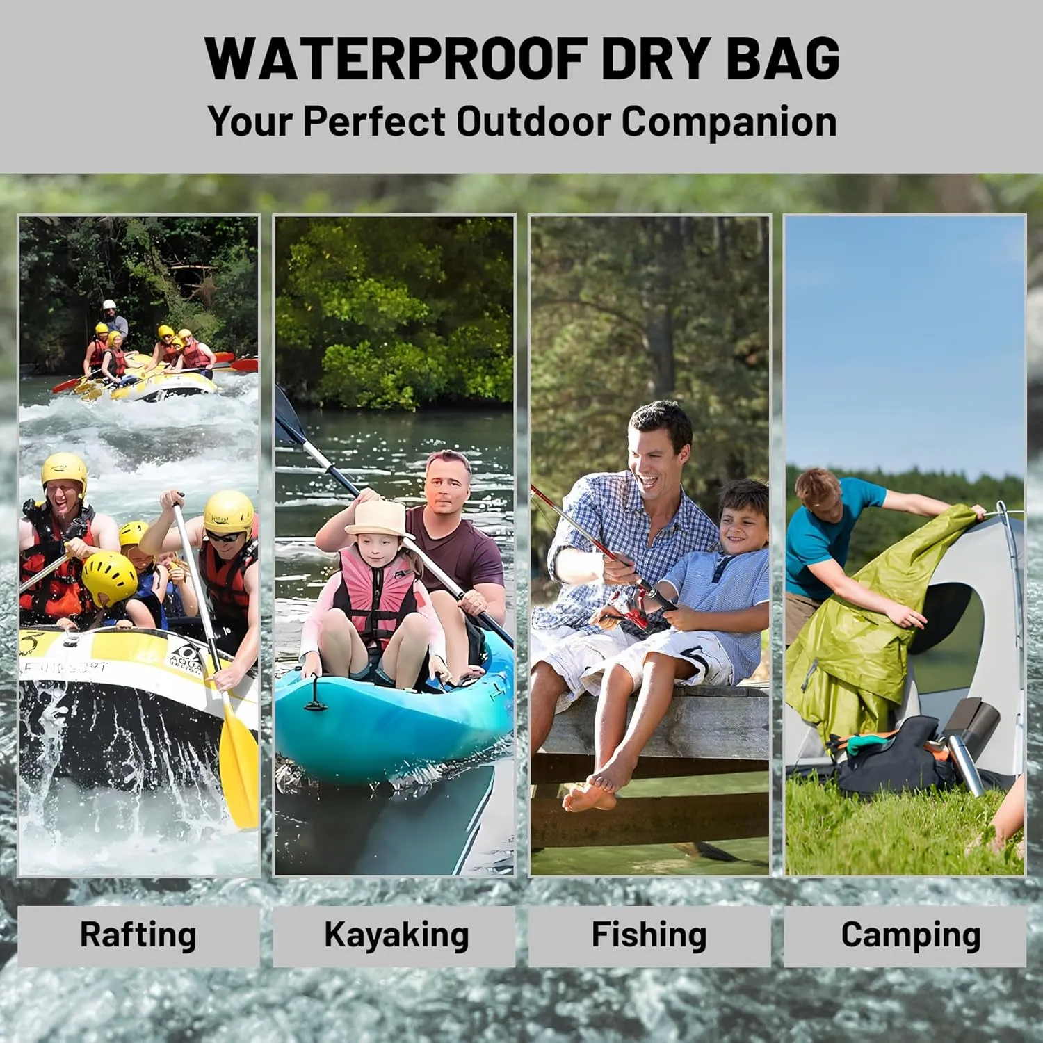 Waterproof Dry Bag,Roll Top Nautical Coastal Beach Seashell Starfish Small Waterproof Backpack 5L/10L/20L Floating Lightweight Bags for Kayaking,Boating,Swimming Camping with Waterproof Phone Case