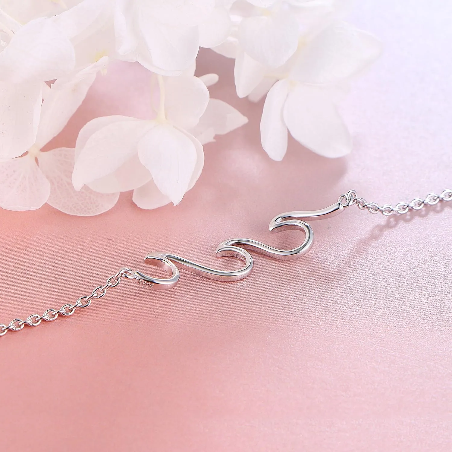 Wave Anklet for Women S925 Sterling Silver Adjustable Starfish Layered Ocean Beach Sea Ankle Foot Bracelet