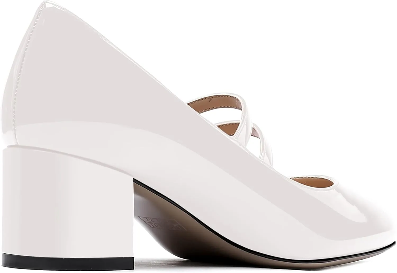 WAYDERNS Women's Adjustable Strap Mary Jane Round Toe Patent Low Chunky Heel Pumps Shoes 2 Inch