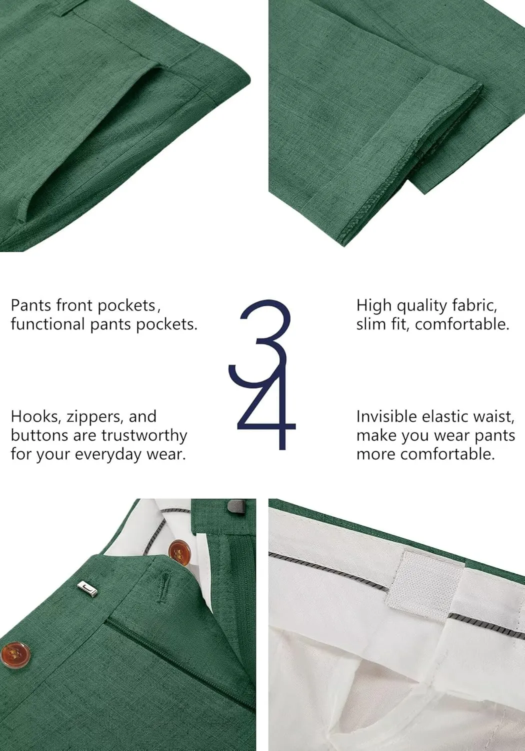 Wehilion Retro Linen Men Suit Beach Wedding Suit Summer Slim Fit 3 Pieces Light Weight Linen Suit Jacket Vest Pant Tuxedo