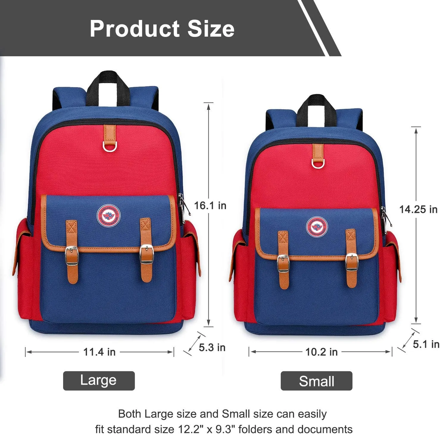 weiatas Kids Backpack Children Bookbag Preschool Kindergarten Elementary School Bag for Girls Boys (Red-blue, Small)