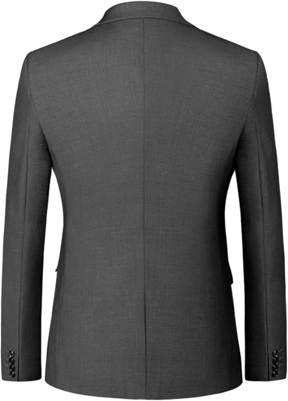 Wemaliyzd Men's Regular Fit 2 Piece Business Suit 2 Buttons Prom Dinner Suit Pants