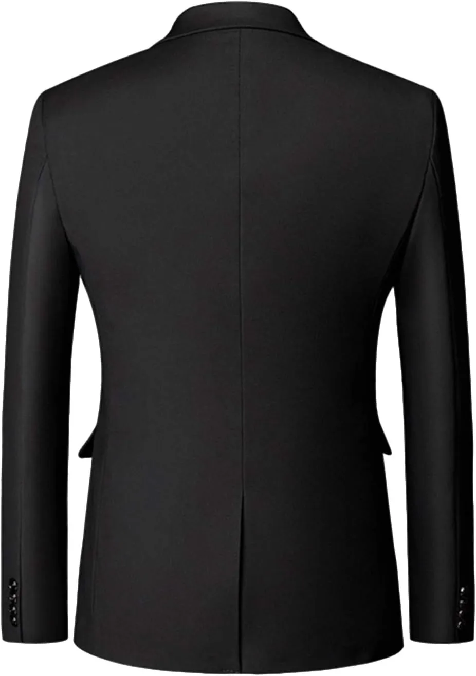 Wemaliyzd Men's Regular Fit 2 Piece Business Suit 2 Buttons Prom Dinner Suit Pants
