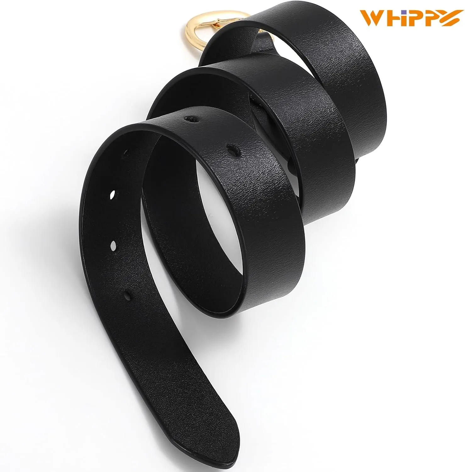 WHIPPY Women Leather Belt for Jeans Pants Dresses Black Ladies Waist Belt with Pin Buckle