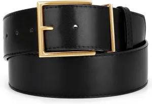 WHIPPY Women Wide Leather Waist Belts for Dresses Pants Fashion Leather Waistband for Women with Gold Buckle