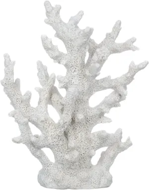 White Coral Decor – Faux Coral Reef Sculpture (9.5x7.5x3.5in) – Coastal Coffee Table Decoration - Nautical Shelf and Beach Home Decor