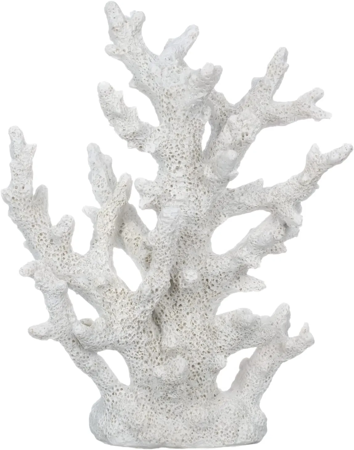 White Coral Decor – Faux Coral Reef Sculpture (9.5x7.5x3.5in) – Coastal Coffee Table Decoration - Nautical Shelf and Beach Home Decor