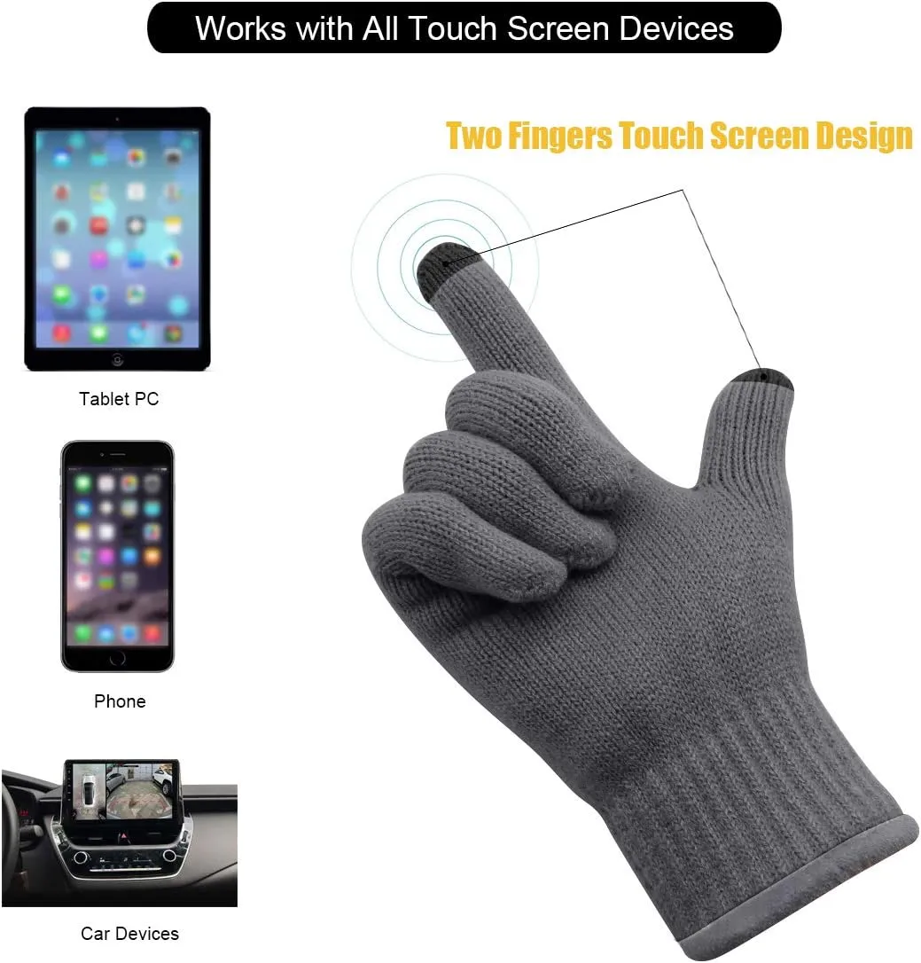 Winter Gloves Touchscreen Warm Knitted Gloves Work Outdoor Camping Hiking Running Cycling Driving for Men and Women