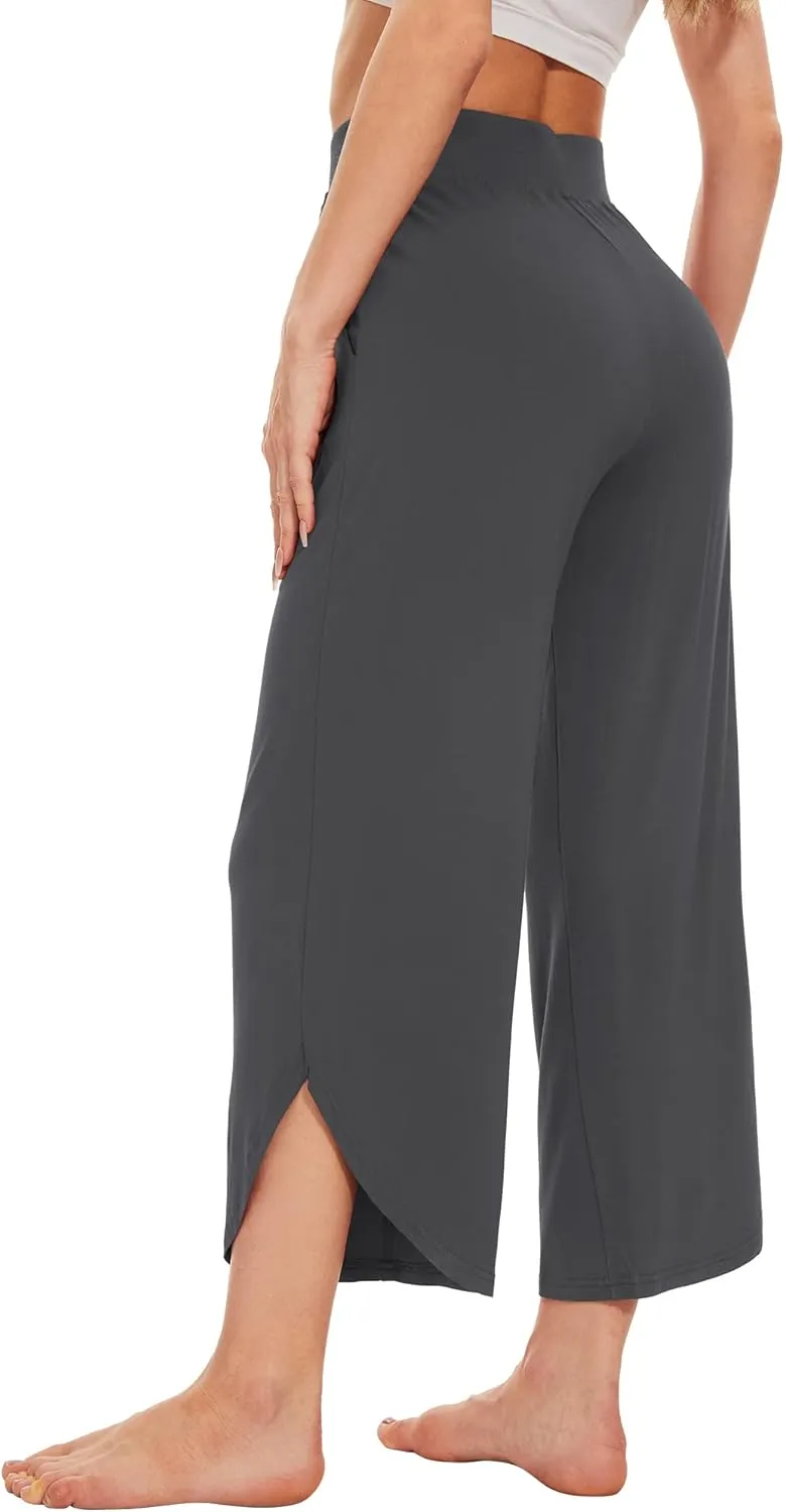WiWi Viscose from Bamboo Pajama Bottoms Wide Leg Capri Pj Pants for Women Soft Lounge High Waist Cool Sweatpants S-XXL