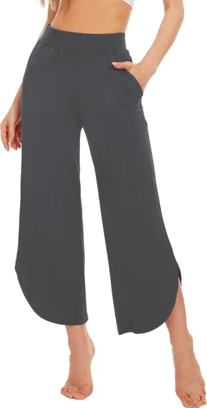 WiWi Viscose from Bamboo Pajama Bottoms Wide Leg Capri Pj Pants for Women Soft Lounge High Waist Cool Sweatpants S-XXL