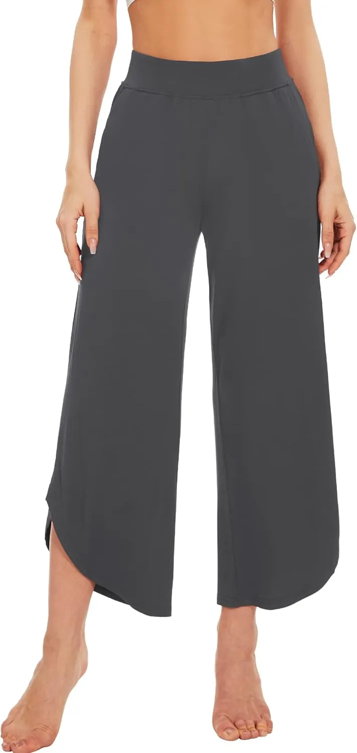 WiWi Viscose from Bamboo Pajama Bottoms Wide Leg Capri Pj Pants for Women Soft Lounge High Waist Cool Sweatpants S-XXL