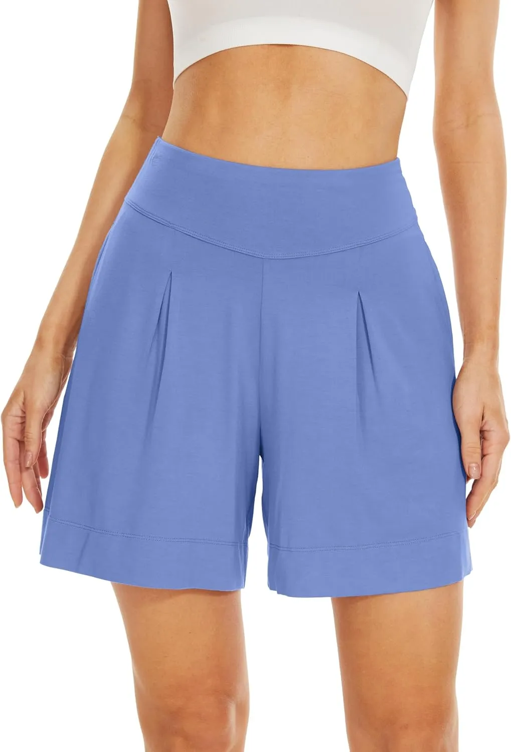 WiWi Viscose from Bamboo Sleep Shorts for Women Casual Lounge Boxers Soft Pajama Wide Leg Bottoms Sleepwear S-XXL