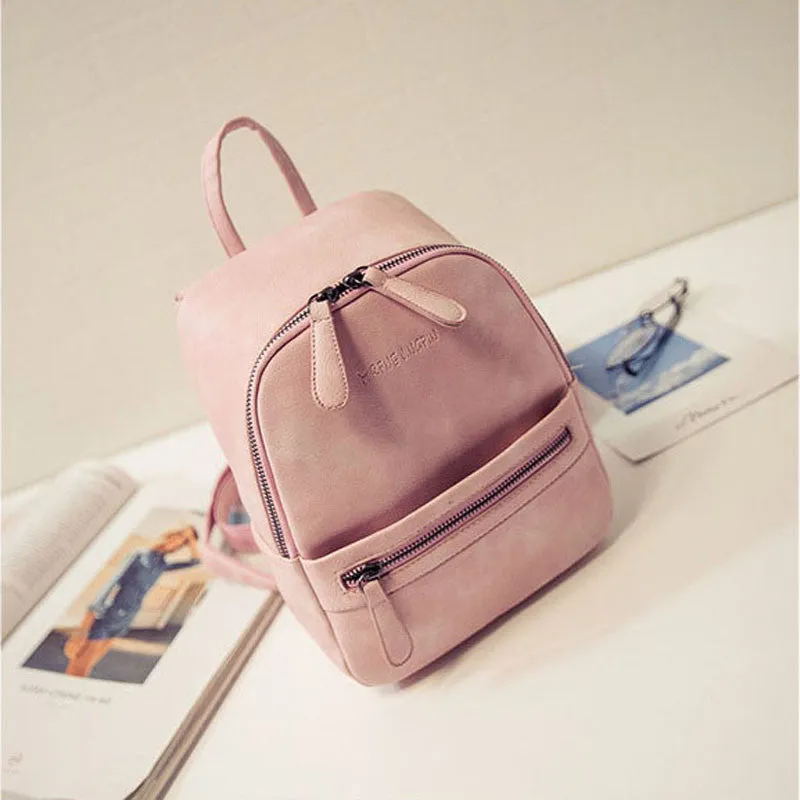 women backpack arrived fashion casual PU ladies backpacks candy color Korea school style solid student mini backpack,LB1999