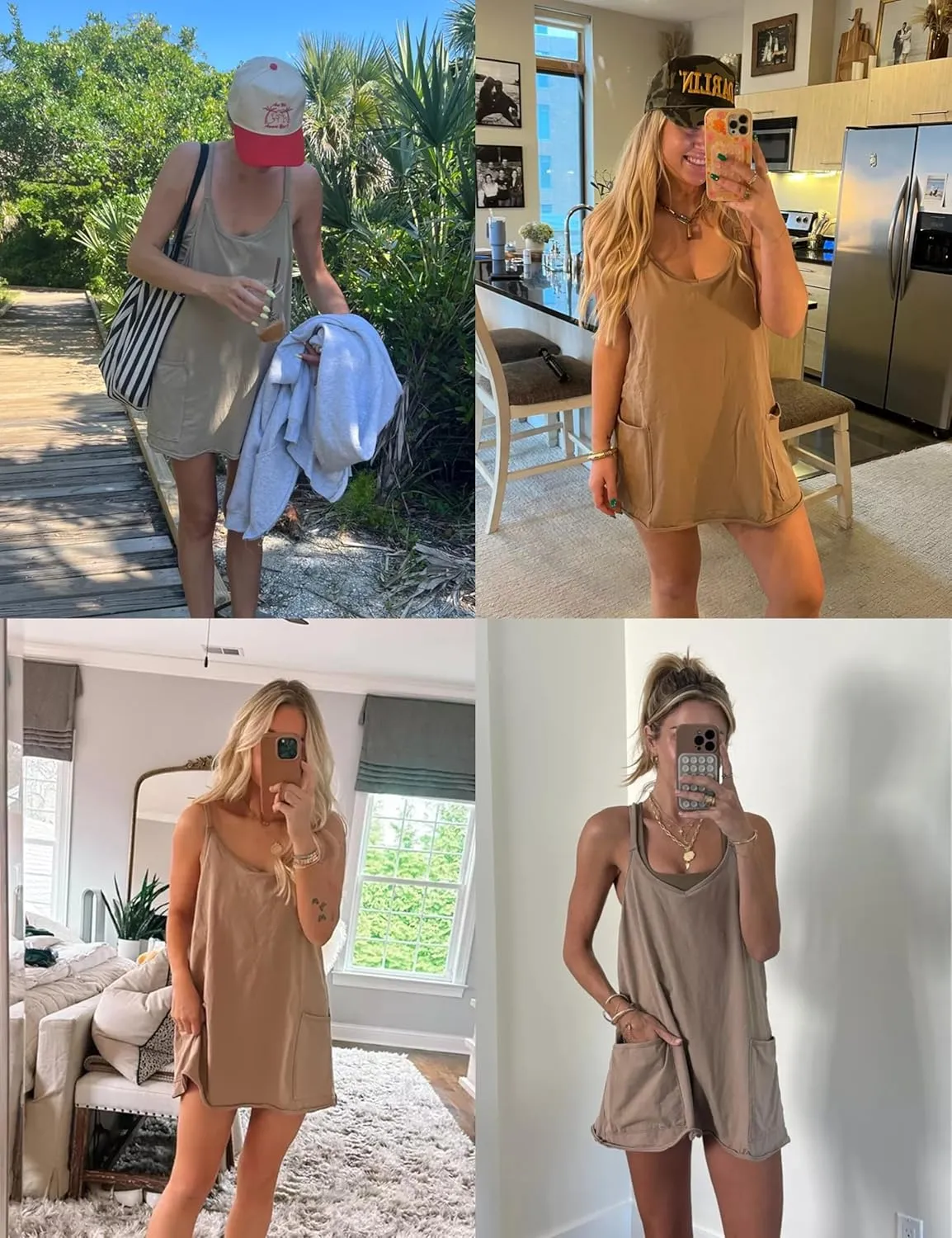 Women Sleeveless Athletic Dress Mini Dress Spaghetti Strap Sundress with Shorts