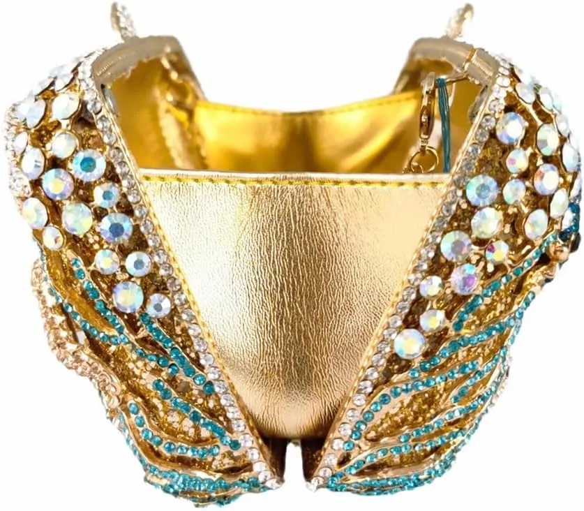 Women Summer Fish Conch Rhinestone Bag Dinner Handbag Sparkly Beach Shell Crystal Evening Clutch for Prom Party