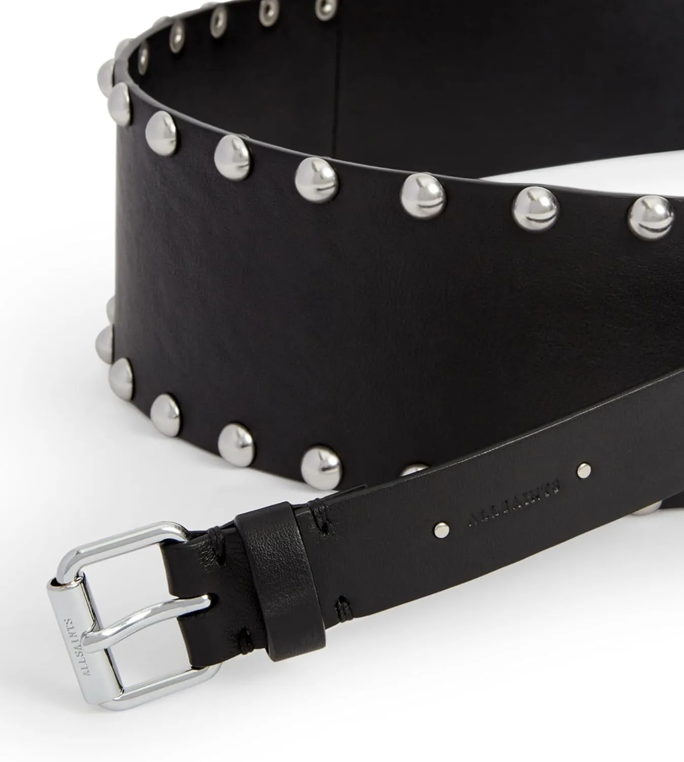 Women's 1 Inch Tapered Double Wrap Leather, Wide Belt with Roller Buckle