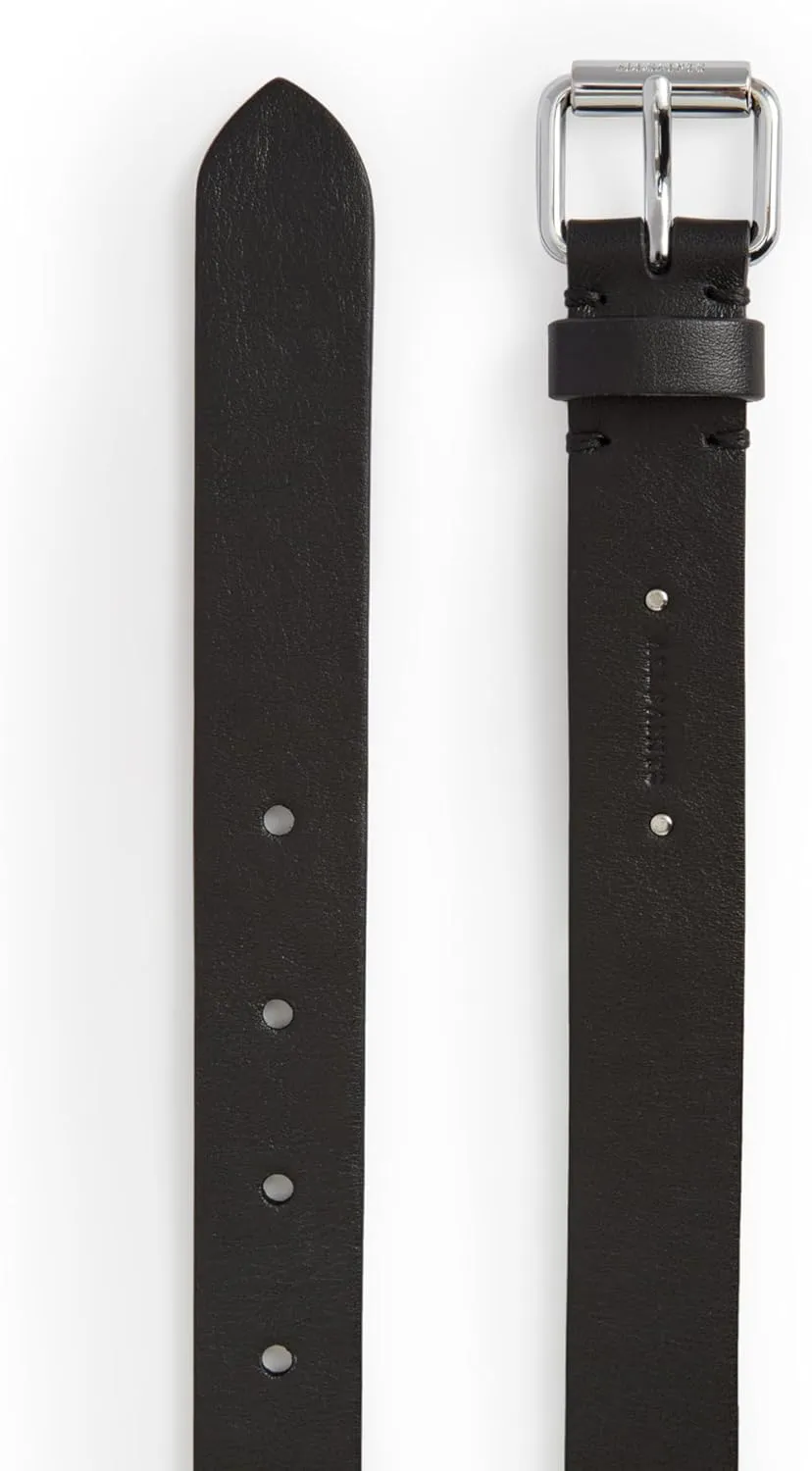 Women's 1 Inch Tapered Double Wrap Leather, Wide Belt with Roller Buckle