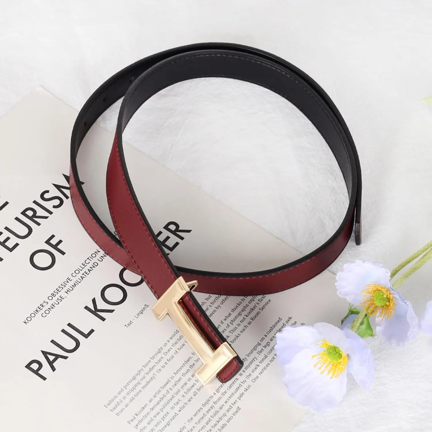 Women's Belts with Gold Buckle, Fashion Waist Band, Elegant Ladies' Belt, Gift for Women