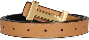 Women's Belts with Gold Buckle, Fashion Waist Band, Elegant Ladies' Belt, Gift for Women