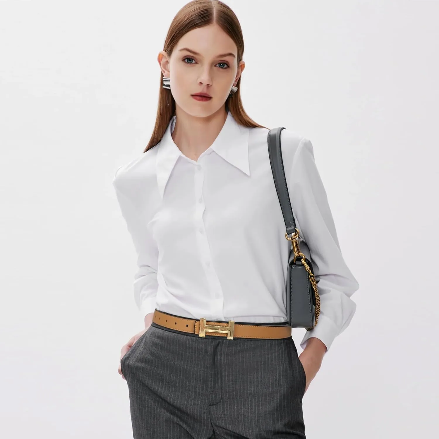 Women's Belts with Gold Buckle, Fashion Waist Band, Elegant Ladies' Belt, Gift for Women