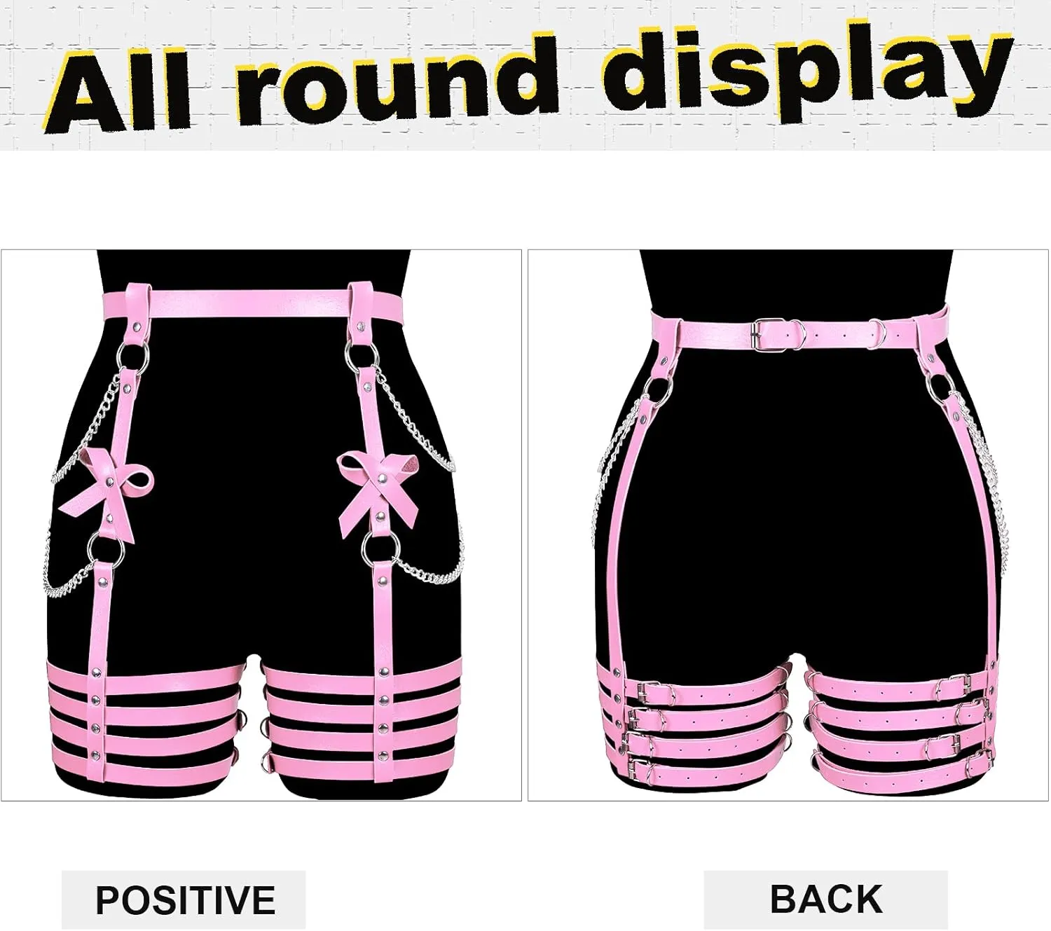 Women's Body Harness Leg Garter Belts Leather Waist Harness Body Cage Lingerie Punk Halloween Garter Dance Clothing