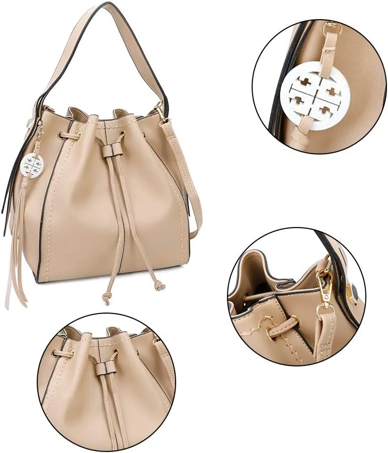 Women’s Bucket Shoulder Bag Classic Drawstring Handbag Crossbody Bag
