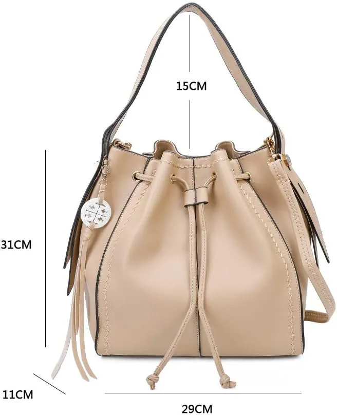 Women’s Bucket Shoulder Bag Classic Drawstring Handbag Crossbody Bag