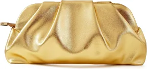 Women's Evening Bag Ruched Clutch Purse Detachable Chain Crossbody Bag