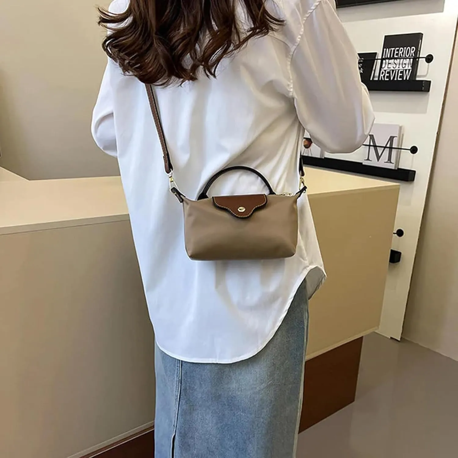 Women's Fashion Colorblock Mini Crossbody Bag, Handbag Purses with Adjustable Strap, Solid Color Square Purse