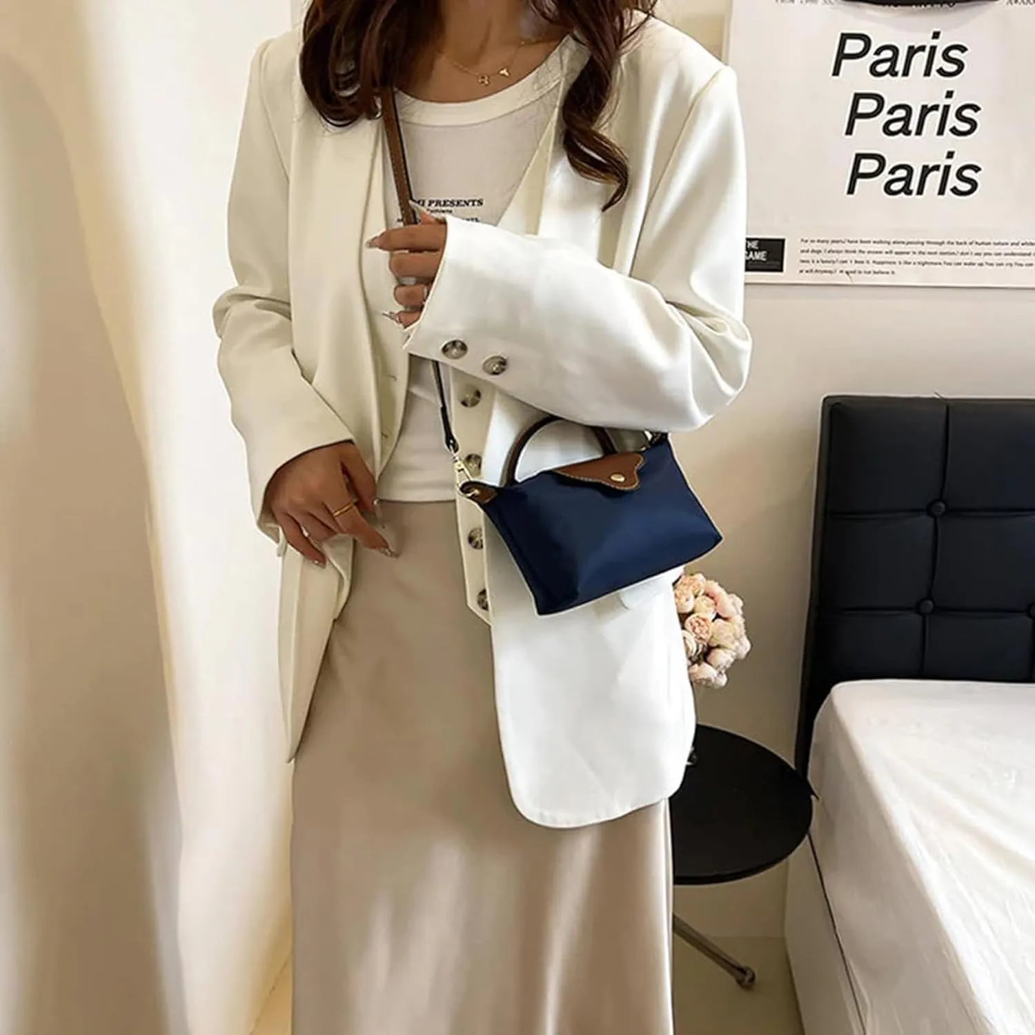 Women's Fashion Colorblock Mini Crossbody Bag, Handbag Purses with Adjustable Strap, Solid Color Square Purse