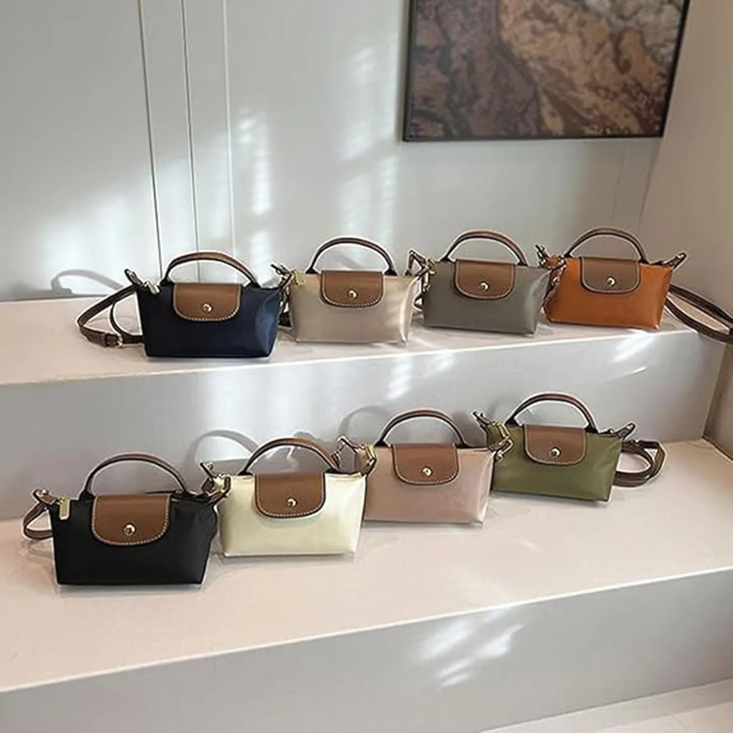 Women's Fashion Colorblock Mini Crossbody Bag, Mini Purse, Adjustable Shoulder Strap