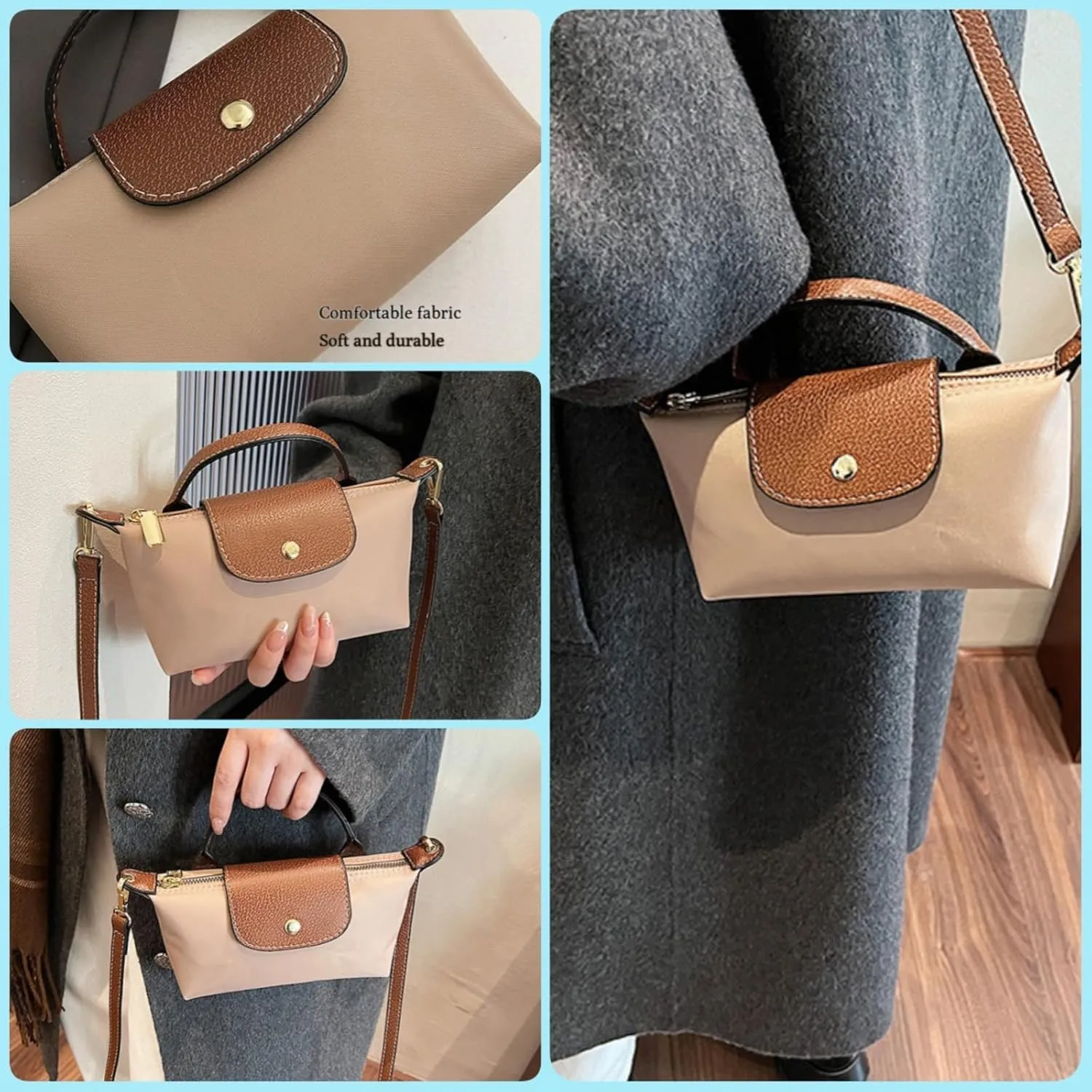 Women's Fashion Colorblock Mini Crossbody Bag, Solid Square Purse, Handbags Purses with Adjustable Strap for Women