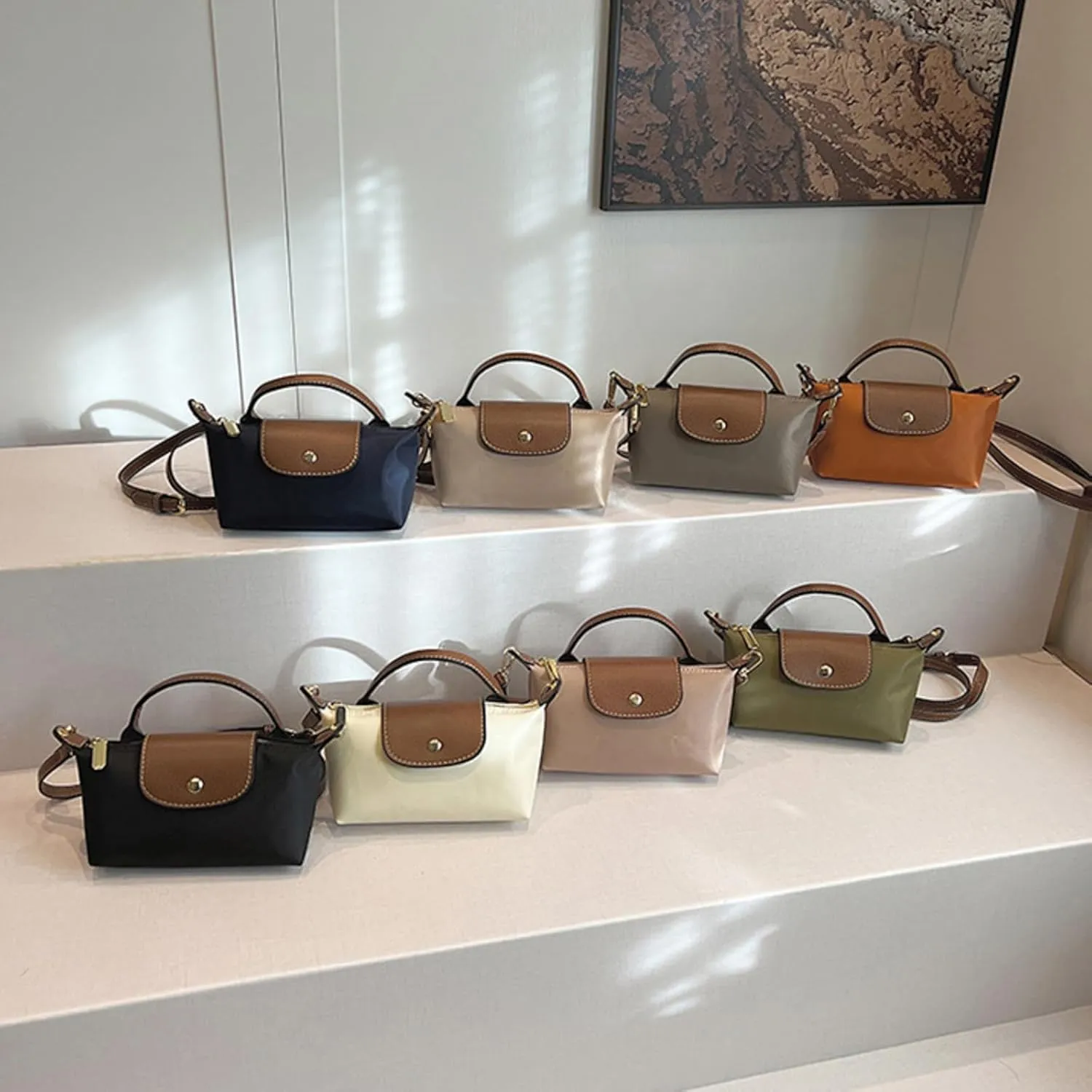 Women's Fashion Colorblock Mini Crossbody Bag, Solid Square Purse, Handbags Purses with Adjustable Strap for Women