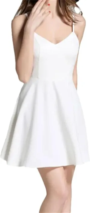 Women's Lace Wings Decorative Dress V-Neck Sleeveless Casual Slim Backless Party Beach Strap Dress