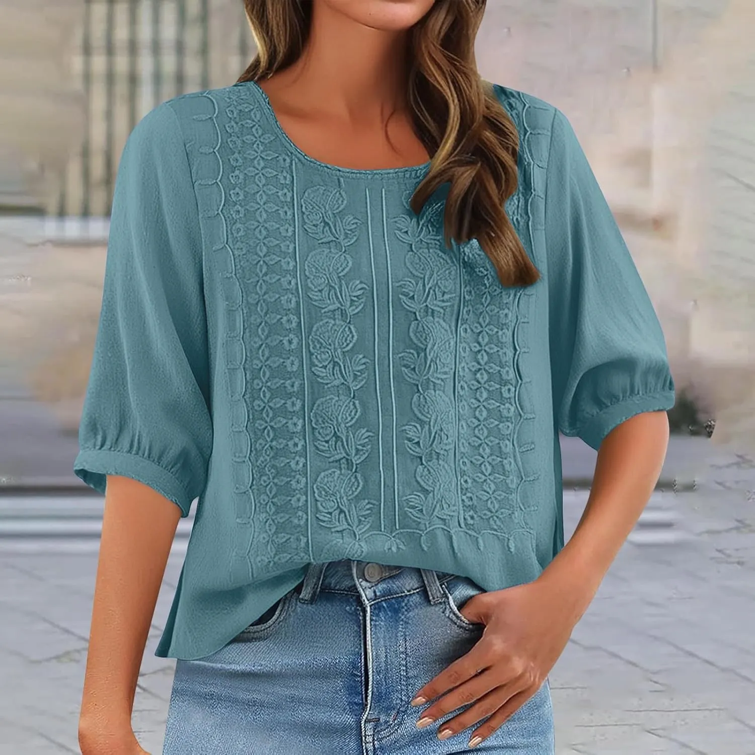 Women's Linen Blouse Tops Summer Shirts Loose Casual Work Tops Blouses Cotton Blouse Linen Shirt Roll Up Sleeve