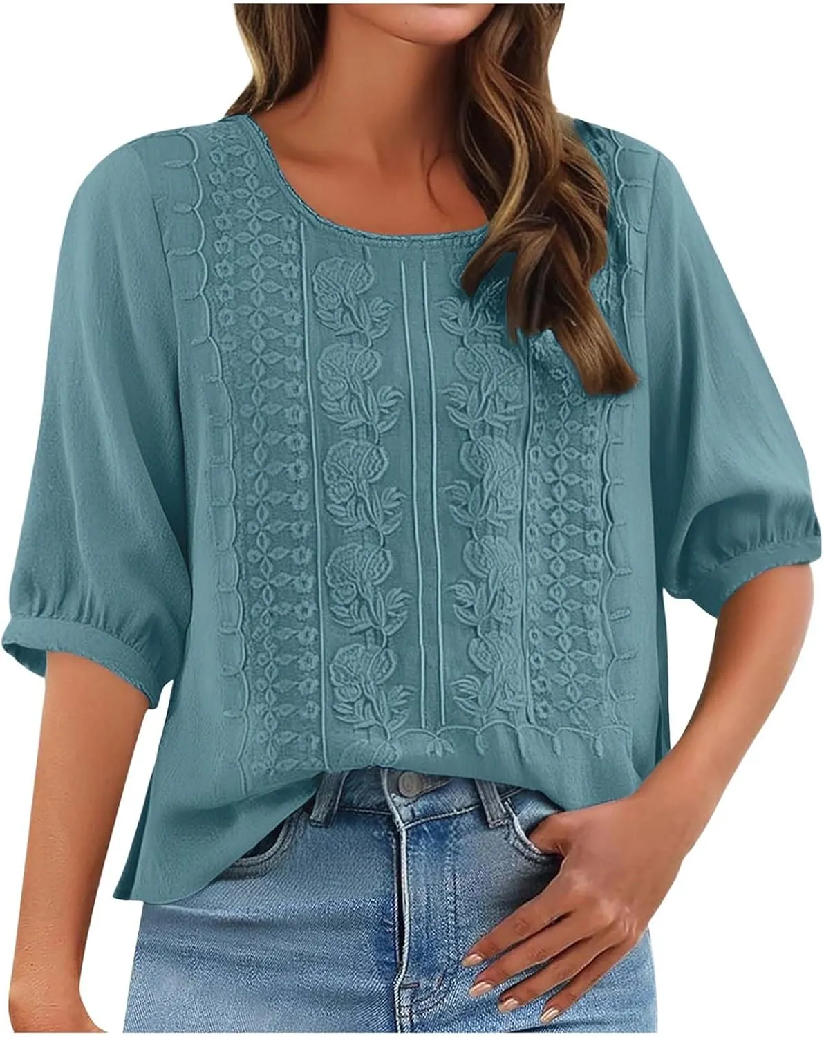 Women's Linen Blouse Tops Summer Shirts Loose Casual Work Tops Blouses Cotton Blouse Linen Shirt Roll Up Sleeve