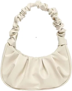 Women's Mini Purse Pleated Shoulder Bag Small Ruched Hangbags Cute Hoto Denim Clutch Bags