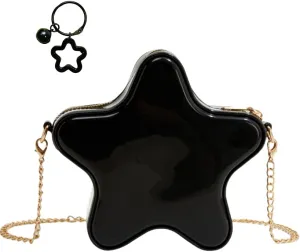 Women's Mini Star Tote Bag, Women's Cute PU Leather Hobo Bag Chic Star Crossbody