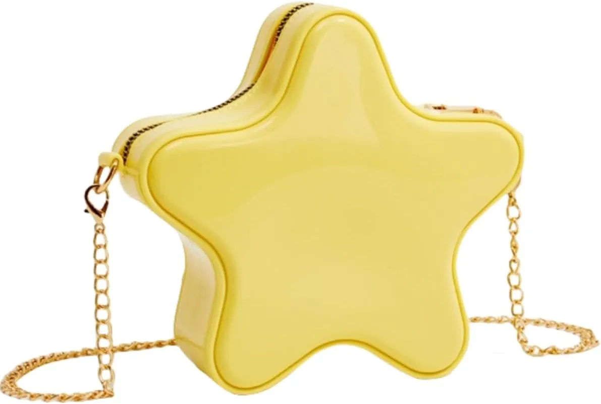Women's Mini Star Tote Bag, Women's Cute PU Leather Hobo Bag Chic Star Crossbody