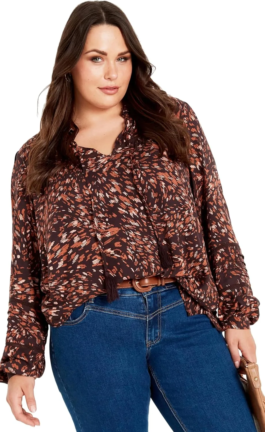 Women's Plus Size Lucia Tiered Crochet Tassel Top