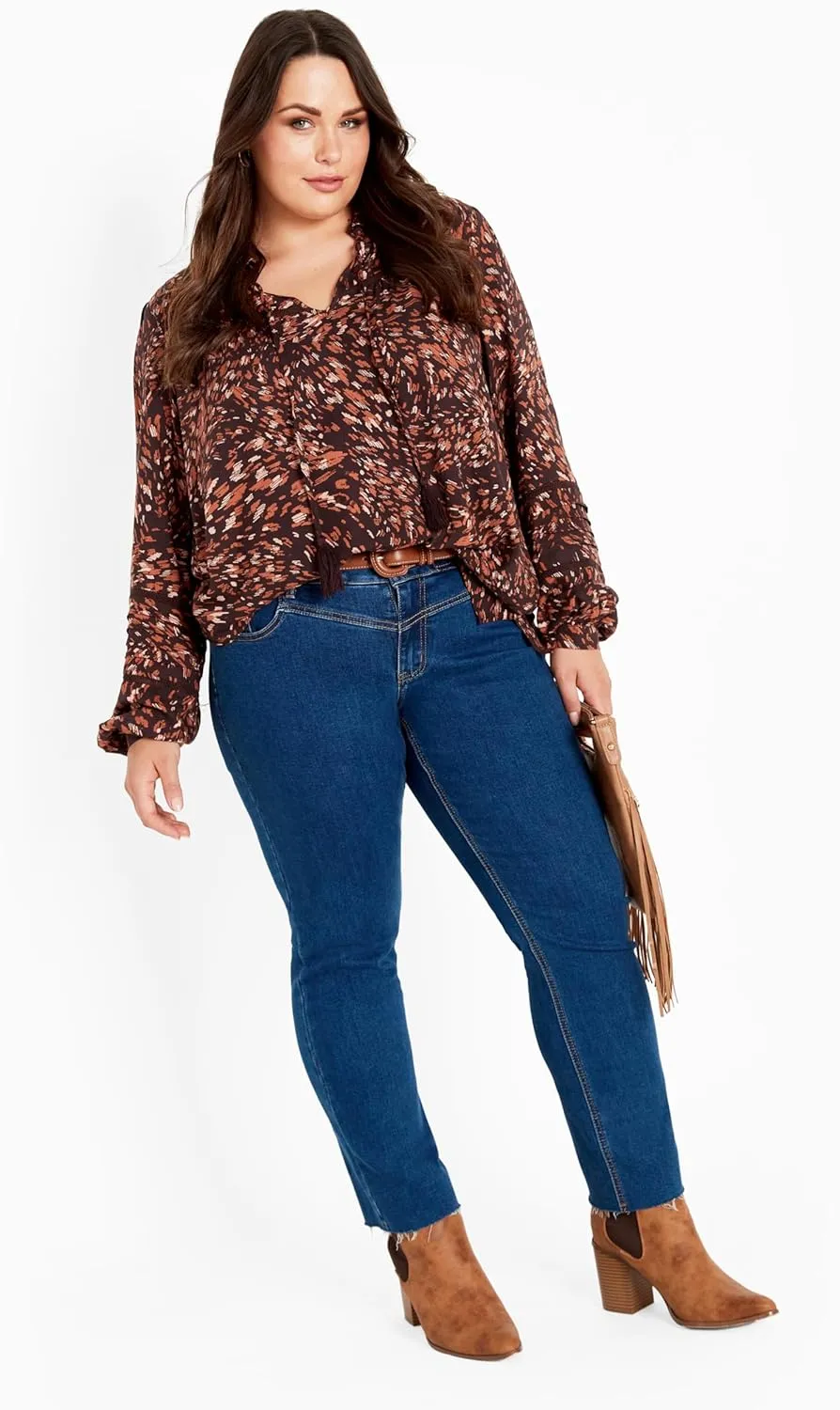 Women's Plus Size Lucia Tiered Crochet Tassel Top