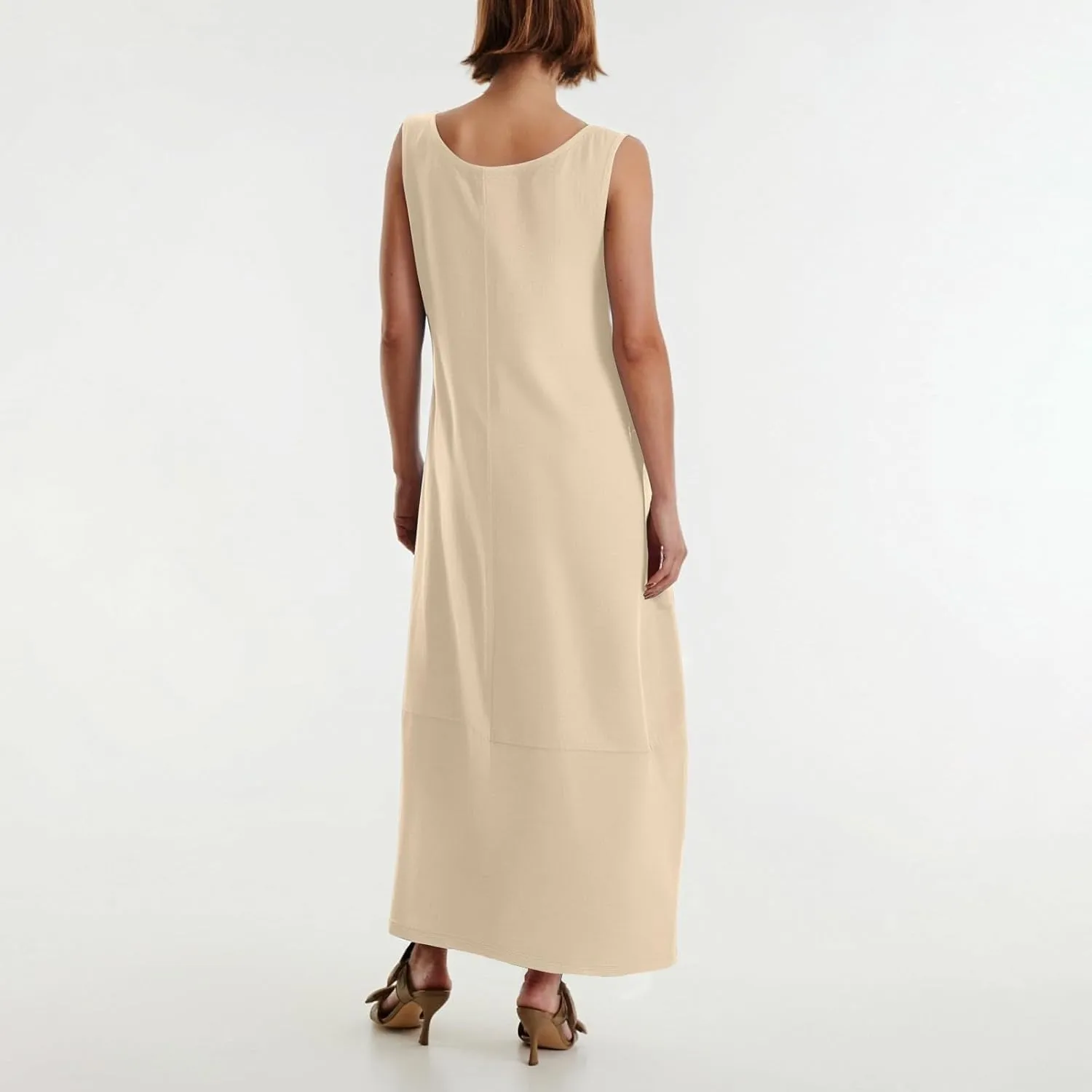 Women's Sleeveless Maxi Casual Loose Fit Long Sundress with Pockets for Summer Beach Vacation