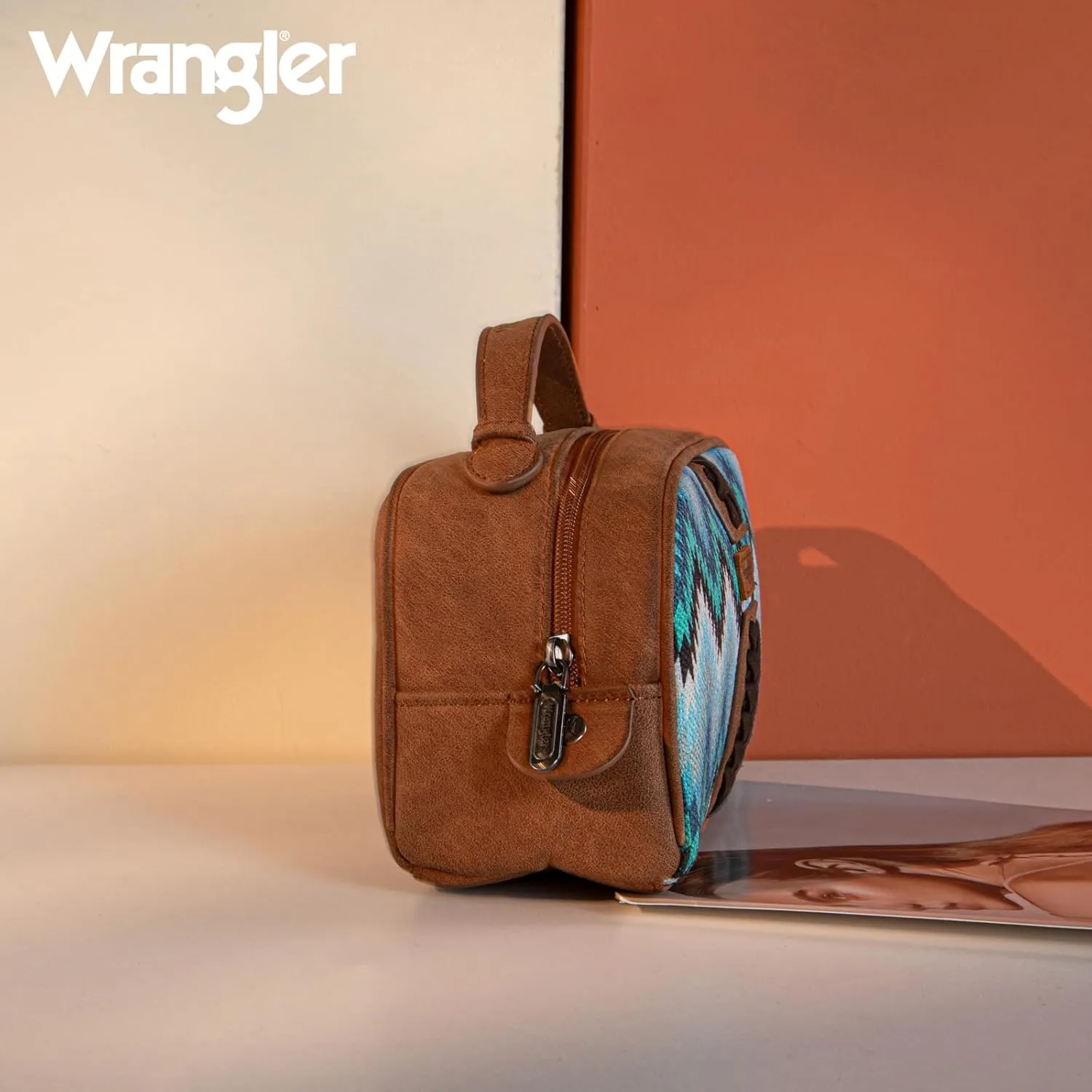 Wrangler Makeup Pouch Bag Mini Western Toiletry Purse Cosmetic Organizer Paisley Travel Pouch for Women