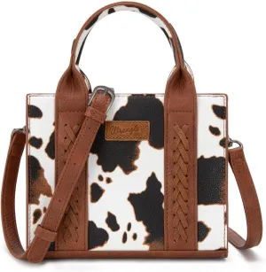 Wrangler Mini Tote Bag for Women Cow Print Western Crossbody Purse