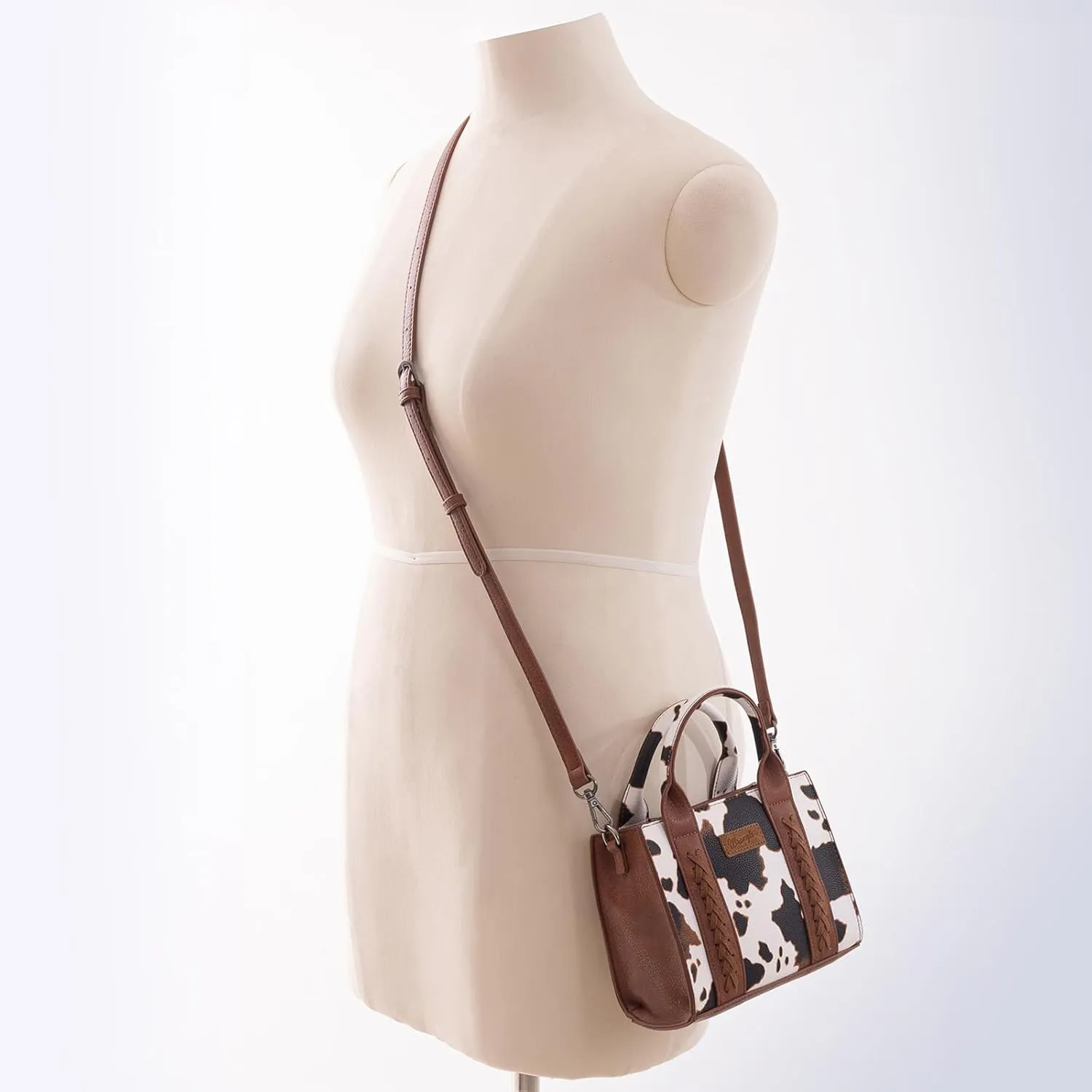 Wrangler Mini Tote Bag for Women Cow Print Western Crossbody Purse